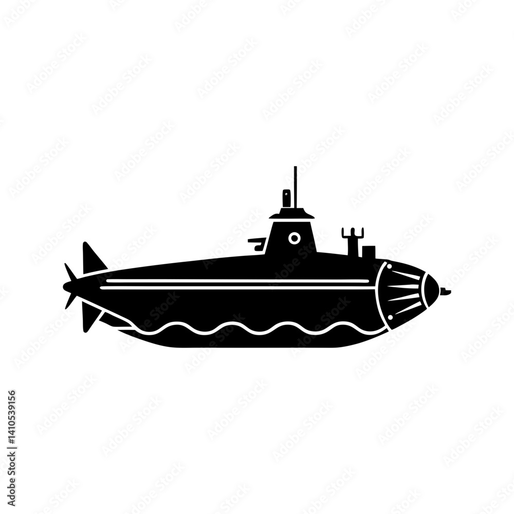 Obraz premium Submarine Silhouette vector illustration