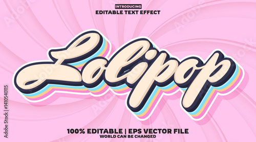 Lolipop editable text effect in modern trend style