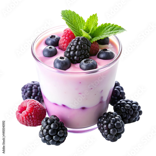 berries in yogurt