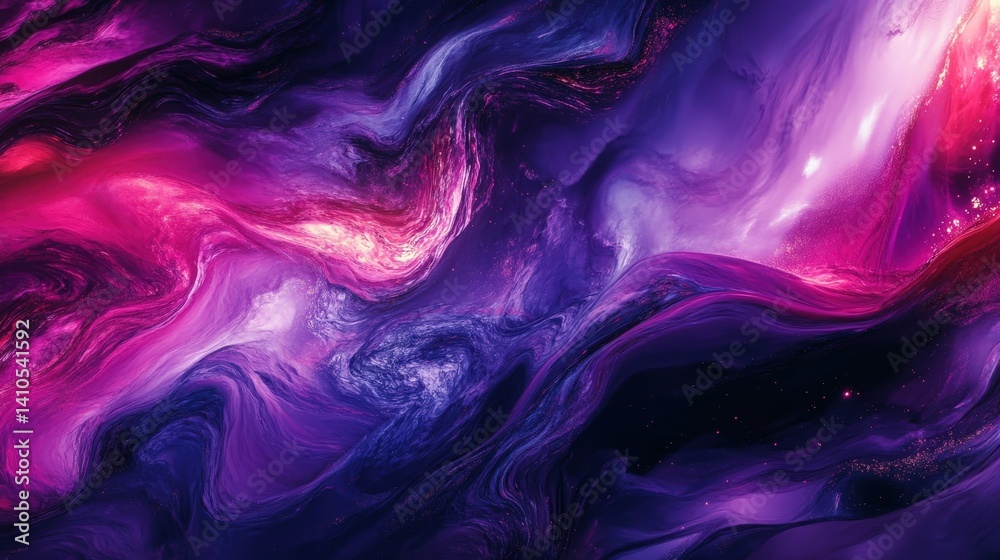 Vibrant Abstract Purple Waves with Shimmering Textures and Cosmic Flare Vibrant Abstract Purple Waves with Shimmering Textures and Cosmic Flare
