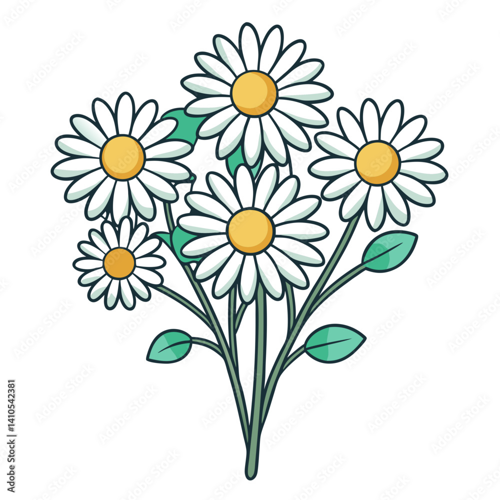 Fototapeta premium Vivid Oxeye Daisy Bouquet Design