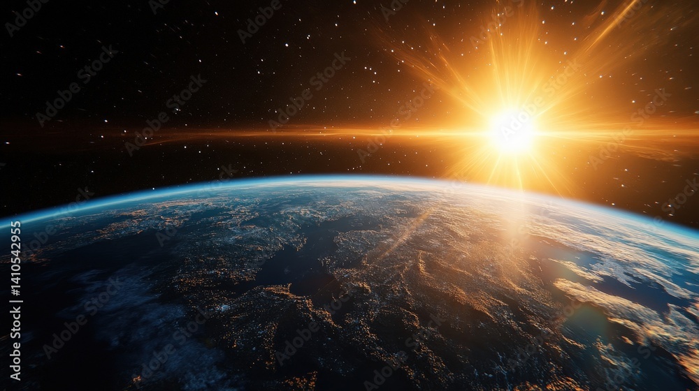 A Beautiful Sunrise Over Earth From Space Captivates the Eyes and Sparks Wonder A Beautiful Sunrise Over Earth From Space Captivates the Eyes and Sparks Wonder