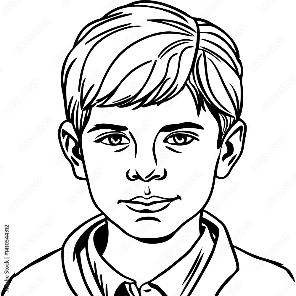 One-Line Portrait Drawing Man,Woman,Boy,Girl face One-Line Portrait Drawing Man,Woman,Boy,Girl face