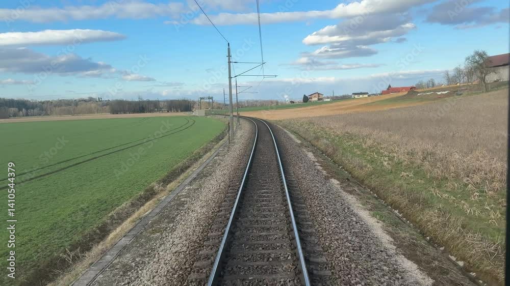 railroad tracks viewed from back of train railroad tracks viewed from back of train