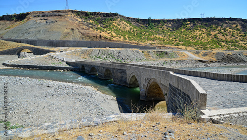 A view from the Historical Carpiran Bridges in Baykan, Siirt, Turkey photo