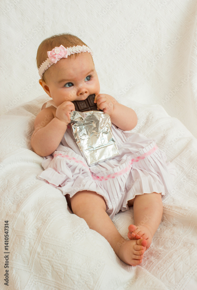 Little Girl with a chocolate bar