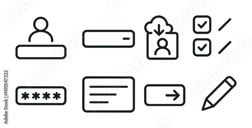 outline vector icons of power settings: power button, restart, shutdown, sleep mode, battery saver, performance mode, plug in, unplug.-based, no labels set of flat isometric style icons in a modern,