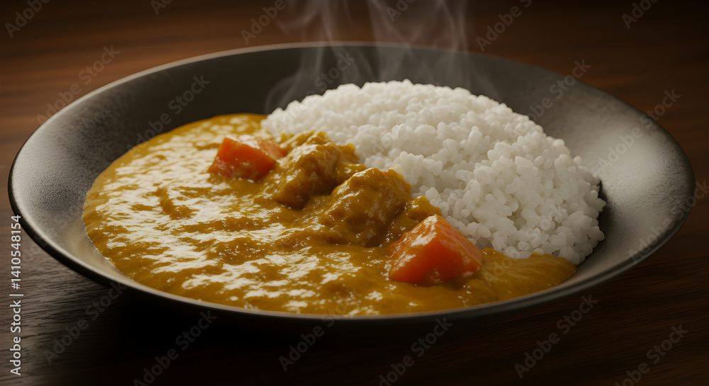 Hot And Delicious Japanese Curry Rice Served On An Elegant Plate Hot And Delicious Japanese Curry Rice Served On An Elegant Plate