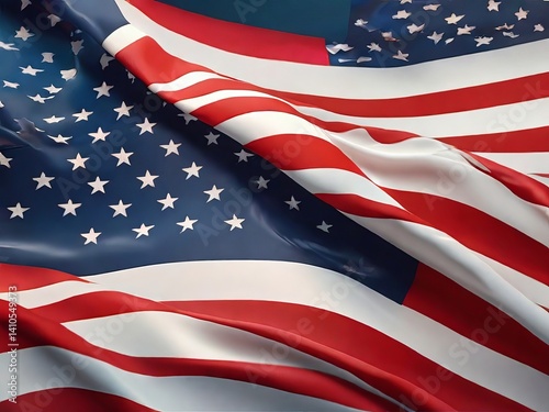 4th July independence day and USA national flag