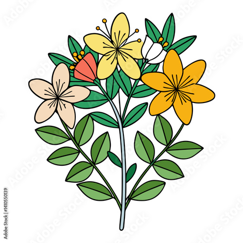 Lovely Tricolor St. John's Wort Floral Art
