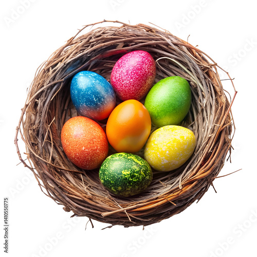 easter eggs in a basket