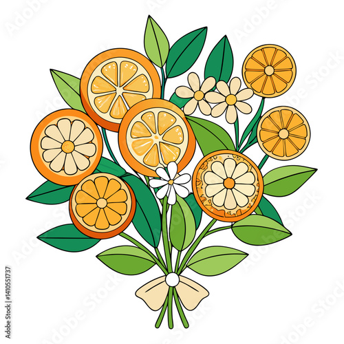  Lovely Zesty Citrus Bouquet Floral Artwork