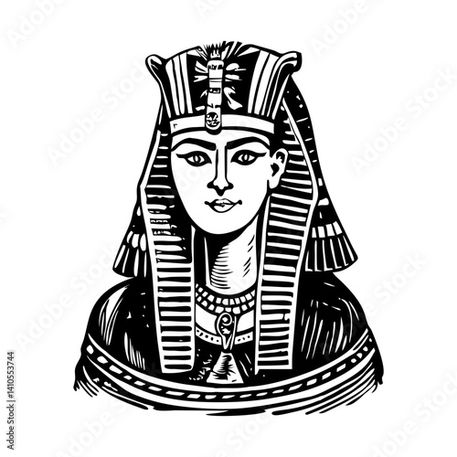 A vintage style illustration of an egyptian woman