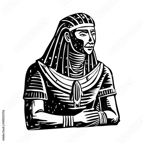 Ancient egyptian merchant illustration in a vintage style