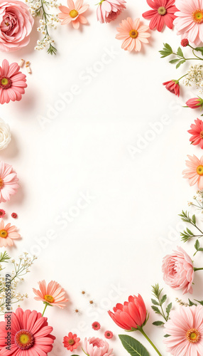 Beautiful floral calendar mockup with pastel colors, spring inspiration