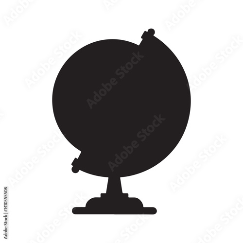 Globe vector icon isolated on white background. Simple flat illustration of visual aid for geography lesson, outline web design element
