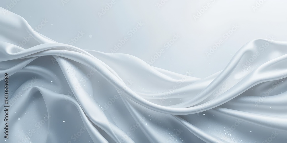 Obraz premium Draped White Silk Fabric