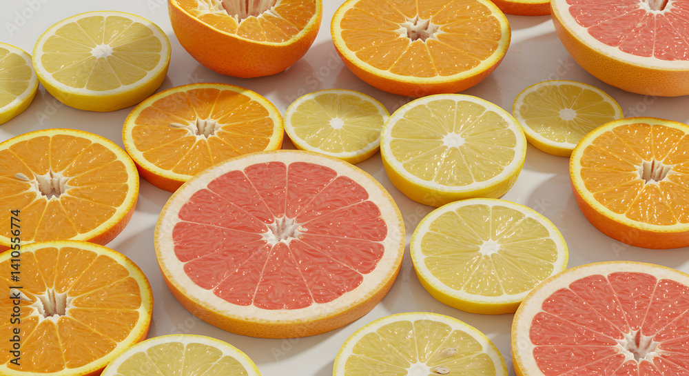 Assorted Citrus Slices Displaying Vibrant Hues And Refreshing Visual Appeal Assorted Citrus Slices Displaying Vibrant Hues And Refreshing Visual Appeal