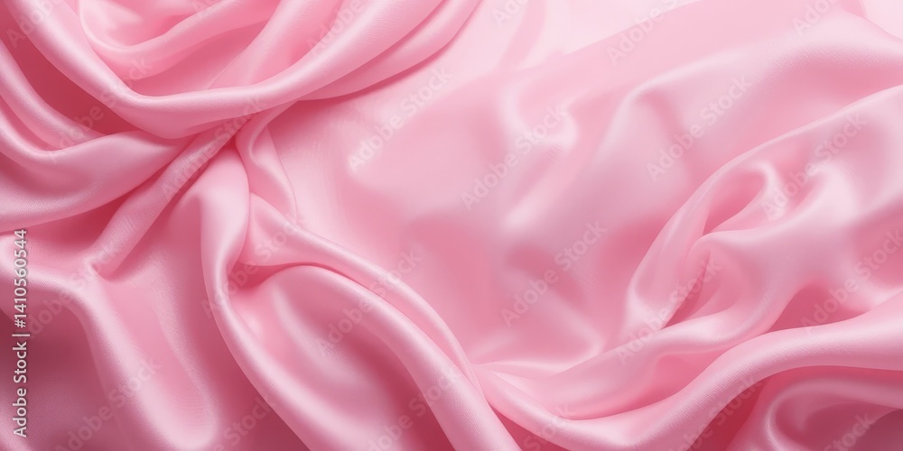 Fototapeta premium Abstract Draped Pink Silk Fabric Texture