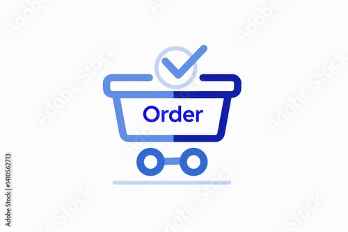 Glowing Neon Shopping Cart Icon on Brick Wall Enhance Your Websites Aesthetic and Order text on it