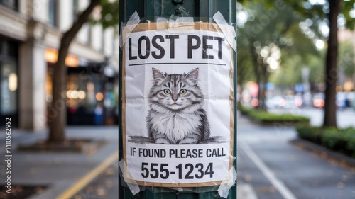 Lost Pet Poster on Street Pole