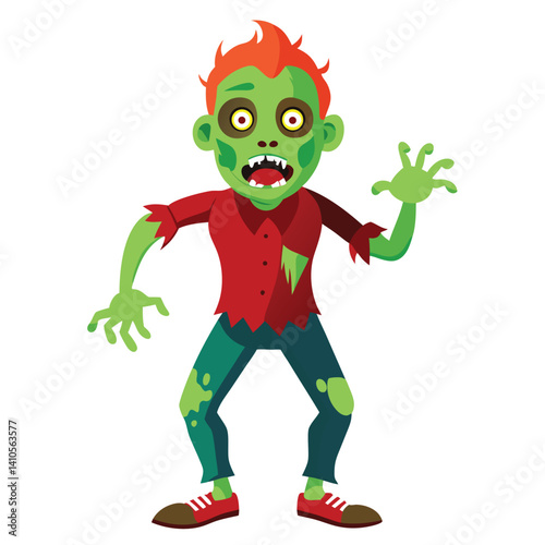 Halloween zombies isolated on white