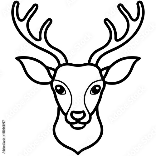 High-quality reindeer head vector graphic – perfect for holiday, wildlife, or decor designs.