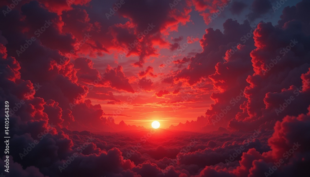 Fototapeta premium Crimson Sunset Embrace