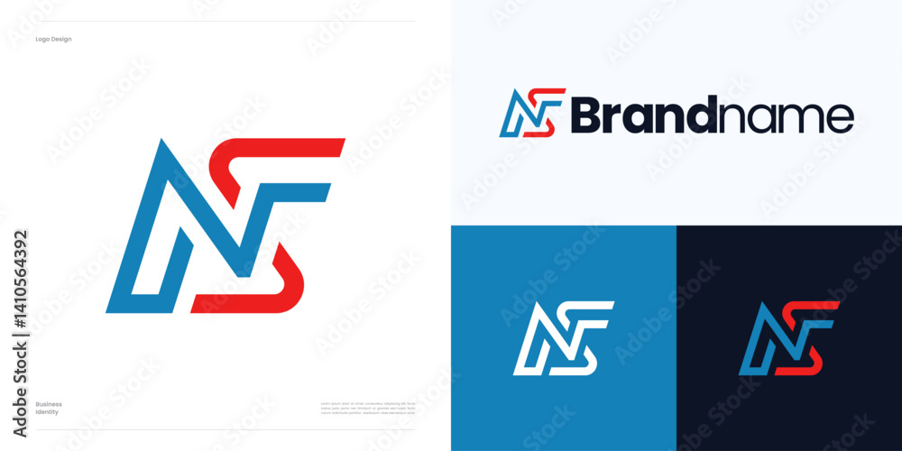 Letter N, F, S with monogram monoline concept in red and blue color, Vector illustration editable, Symbol initial NFS, SFN or NS sign for sport fitness and other brand identity business. Letter N, F, S with monogram monoline concept in red and blue color, Vector illustration editable, Symbol initial NFS, SFN or NS sign for sport fitness and other brand identity business.