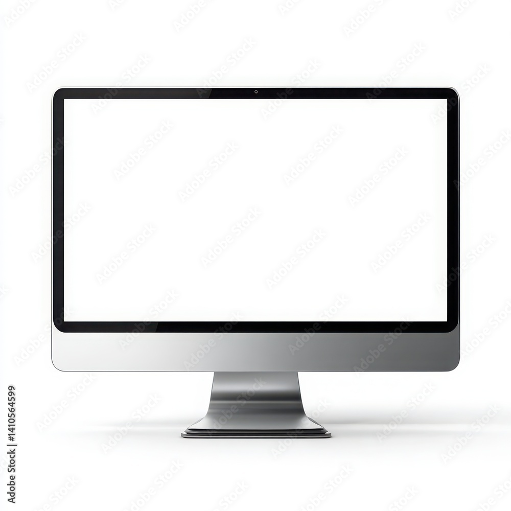 Modern computer screen mockup on white background isolated on white background Modern computer screen mockup on white background isolated on white background