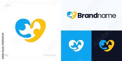 People heart for care logo icon design vector illustration element editable, Symbol two human with love shapes for couple, family together, social networking group organization and brand identity