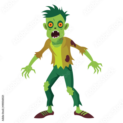 Halloween zombies isolated on white