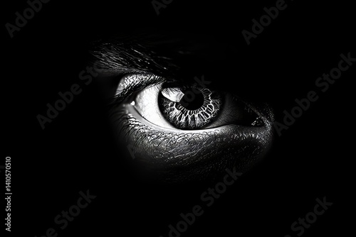 Obraz na płótnie close-up of iris Human eye on black background w salonie