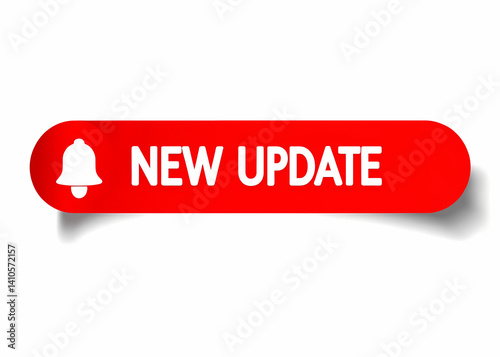 Red notification banner, white bell icon, 