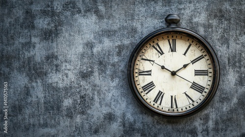 Wallpaper Mural An antique clock with roman numerals hangs on a wall Torontodigital.ca