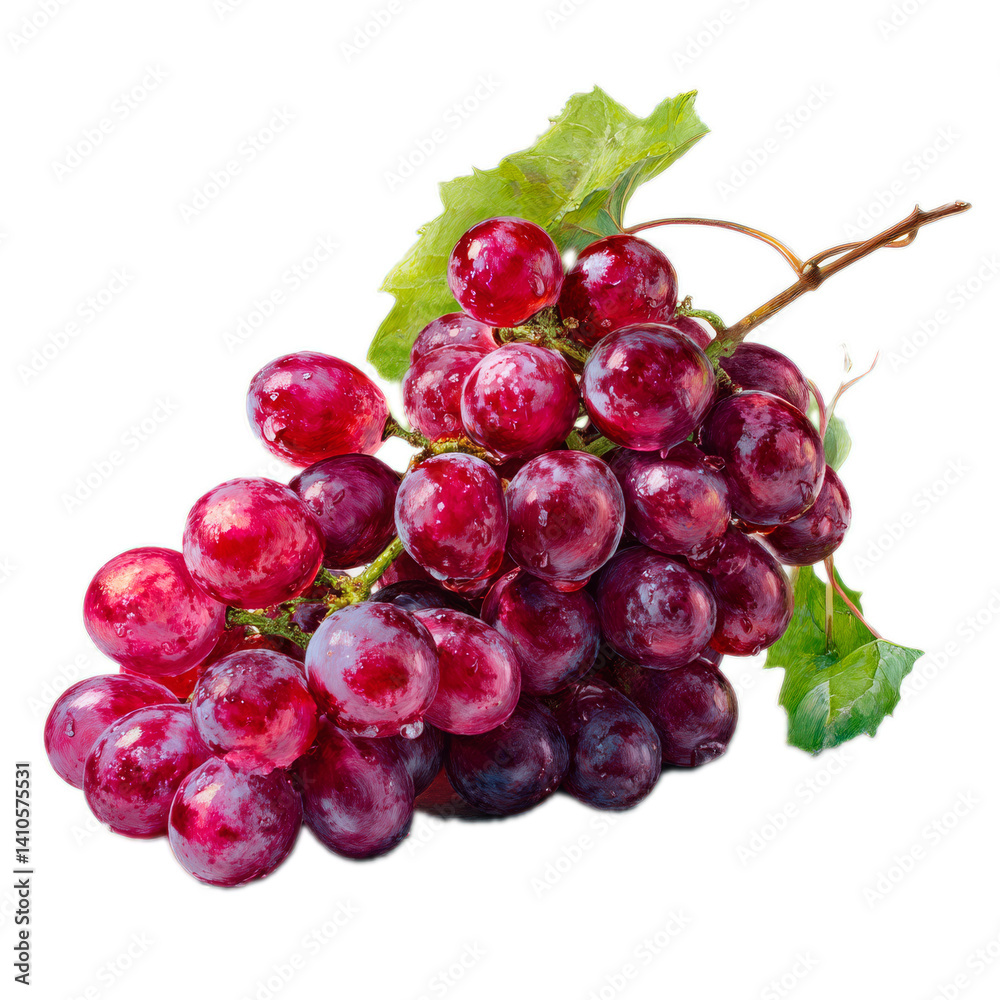 A close-up view of a luscious bunch of ripe, red grapes, ready to be enjoyed. A close-up view of a luscious bunch of ripe, red grapes, ready to be enjoyed.