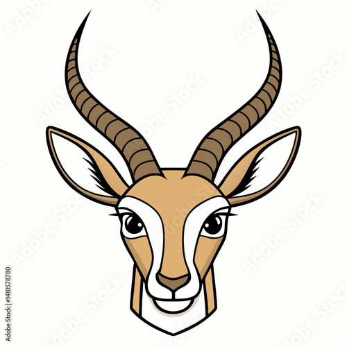 Stylized antelope head vector for logos, prints, and design—ideal for animal-themed graphics.