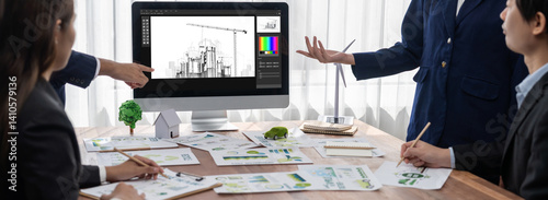 Obraz na płótnie Architectural design brisk software application for architect business and professional designer w salonie