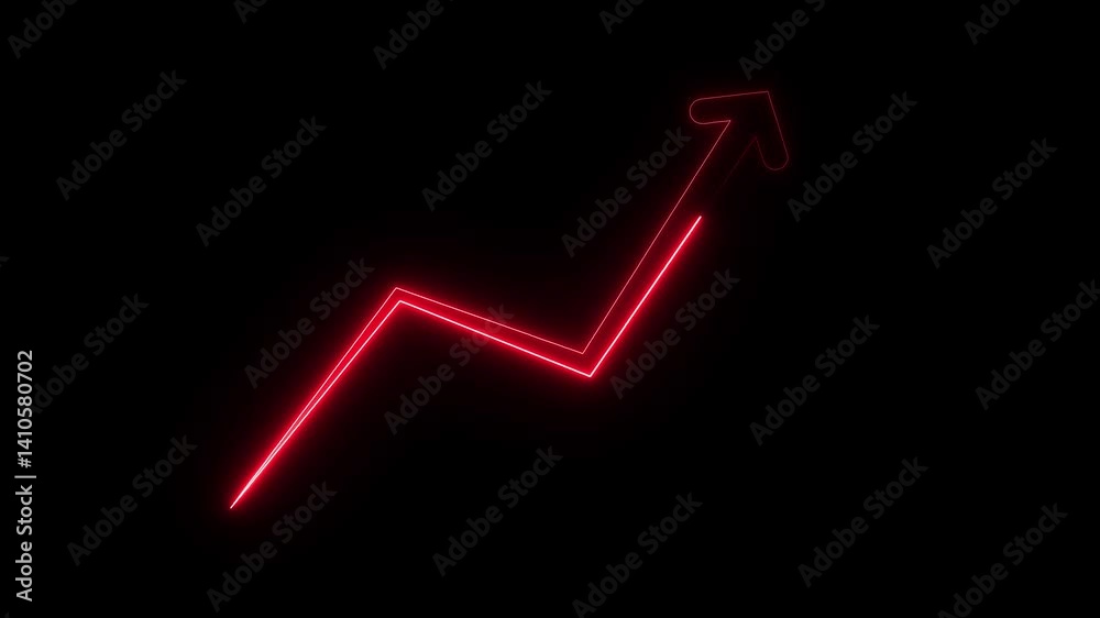 Neon Abstract business graph icon animation background. Graph drawing arrow chart is getting bigger. Business growth arrows and graph charts icon animated video Neon Abstract business graph icon animation background. Graph drawing arrow chart is getting bigger. Business growth arrows and graph charts icon animated video