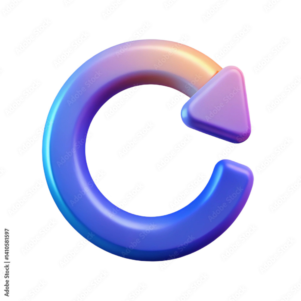 A dynamic refresh icon with a rotating animation effect and gradient colors A dynamic refresh icon with a rotating animation effect and gradient colors