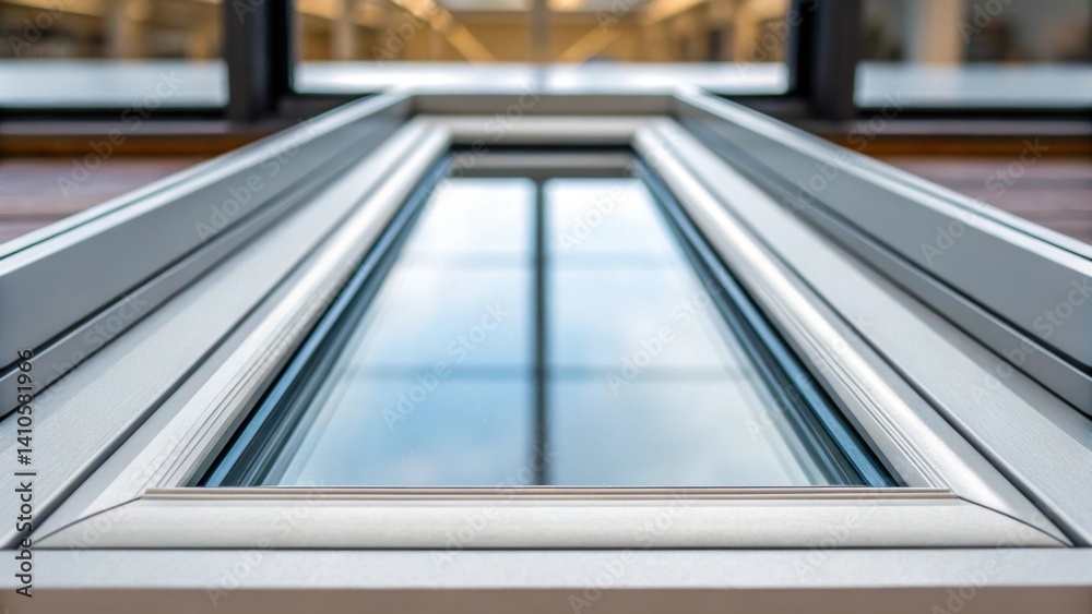 A closeup of the energyefficient window emphasizing the tripleglazed glass that provides natural light while maintaining insulation and protection from the elements. A closeup of the energyefficient window emphasizing the tripleglazed glass that provides natural light while maintaining insulation and protection from the elements.