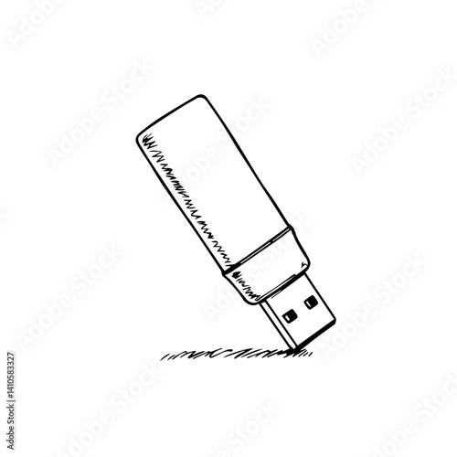 USB Flash Drive on White Background for Technology Blogs, Digital Storage Websites, Data Management, Education, and Creative Design
