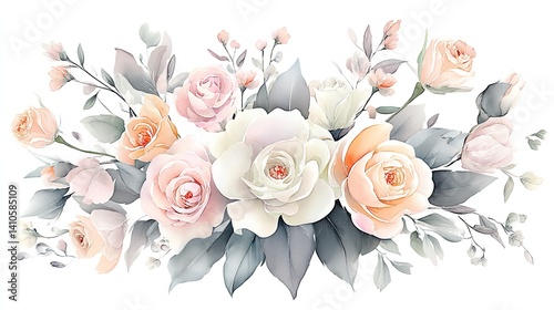 Watercolor floral bouquet