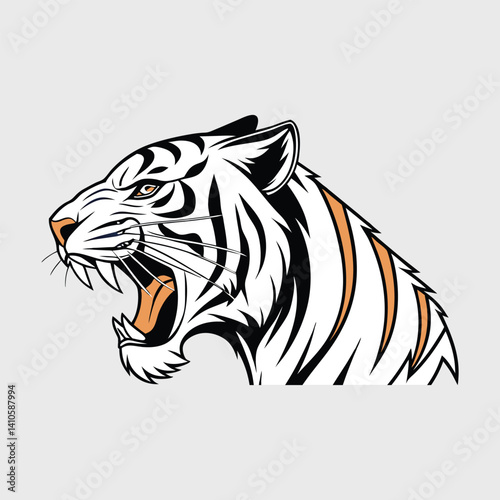 tiger vector illustration with roaring.