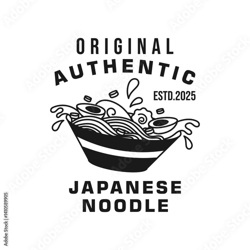 Japanese noodle authentic vector design monochrome