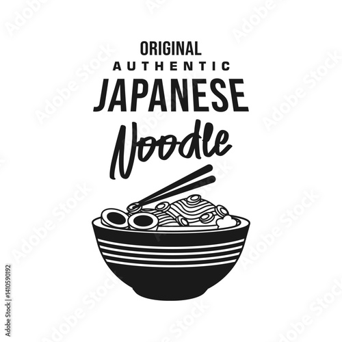 Japanese noodle authentic vector design monochrome