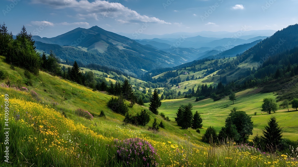 custom made wallpaper toronto digitalLush Mountain Meadow Valley