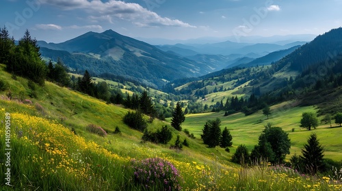 Wallpaper Mural Lush Mountain Meadow Valley Torontodigital.ca