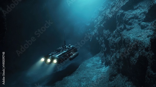 A deep-sea submersible exploring an uncharted trench --ar 16:9 --v 6.1 Job ID: 2abdbb5e-7858-4e28-bdb0-ad179abf4230