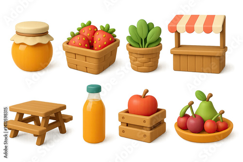 Obraz na płótnie 3D icon set of easter market: chocolate bunny, easter card, cross, easter grass, coloring kit, ribbon, candle, lamb. 3d icon. icons set of 3d style in a modern design. Isolated w salonie